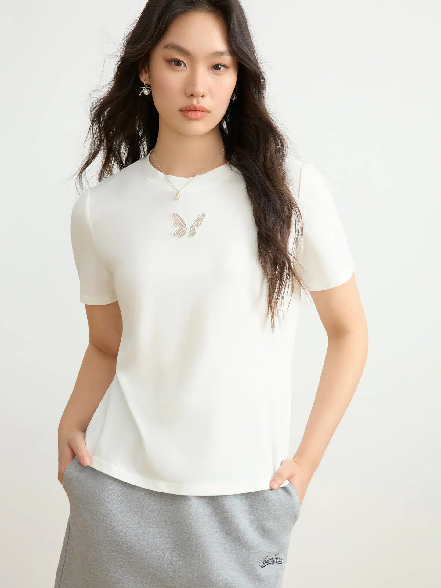 DUSHU Office Lady Hollow Mesh