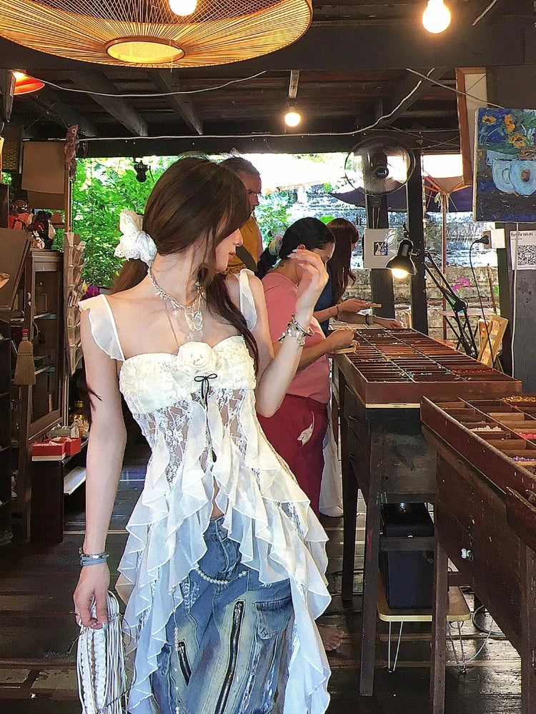 American Vintage Lace Strap Vest Women