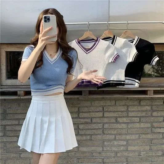 Sexy Versatile V-neck Short Sleeve T-shirt