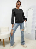 Woman Sweatshirt Casual Solid Color All