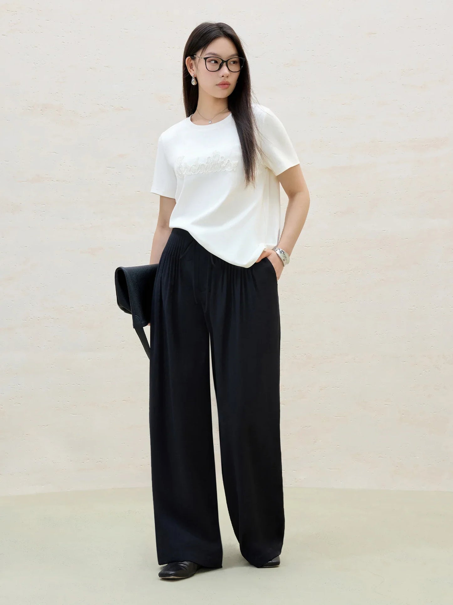 DUSHU Plus Size Minimalist Style Letter