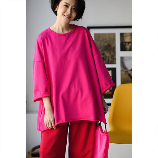 T67335 Casual Versatile Loose Multi-Color