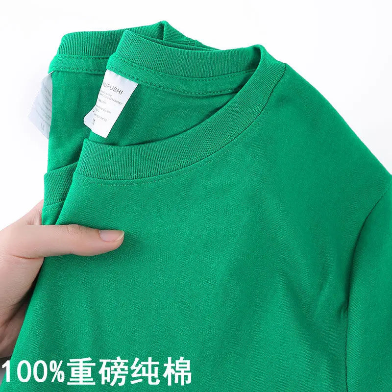 100% Cotton T-shirt Men Women Solid