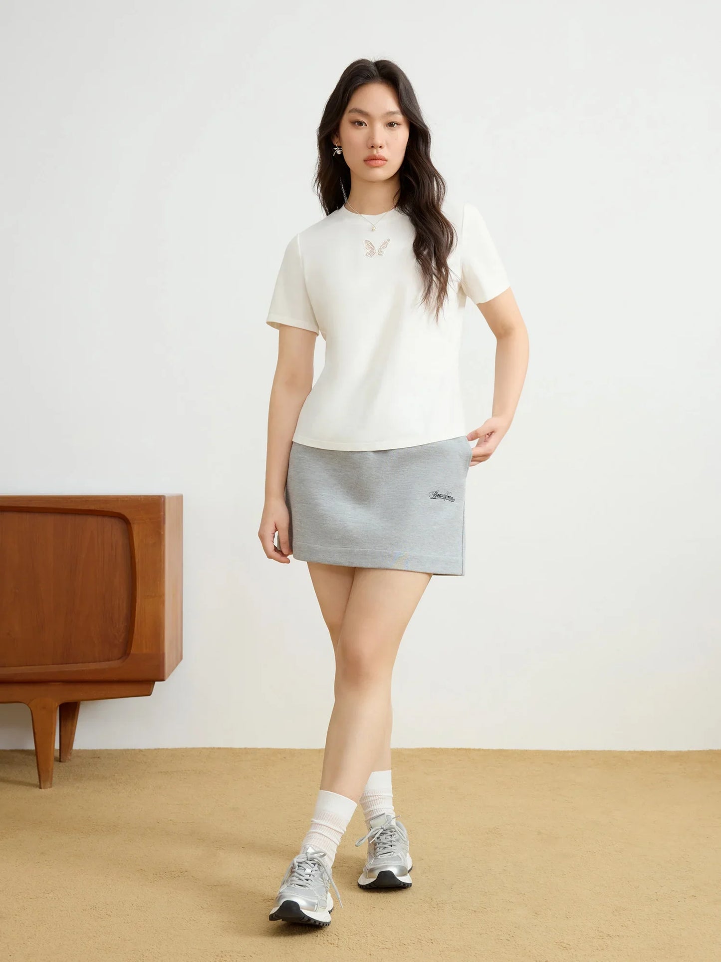 DUSHU Office Lady Hollow Mesh