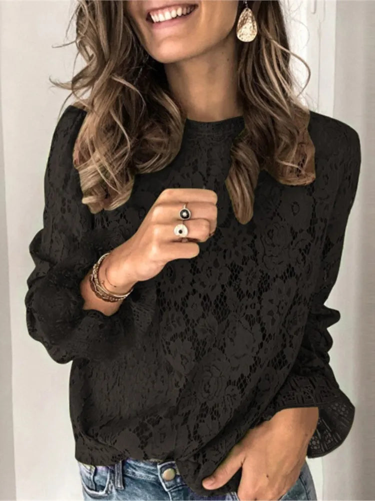 Elegant Blouses Women Fall Solid Color