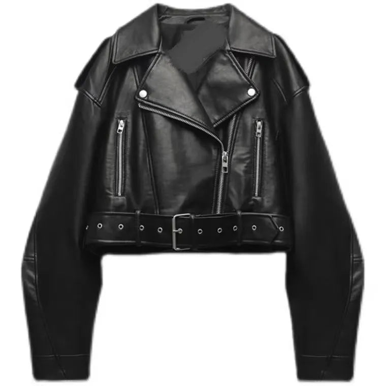 TRAF Women Oversized Vintage Loose Pu