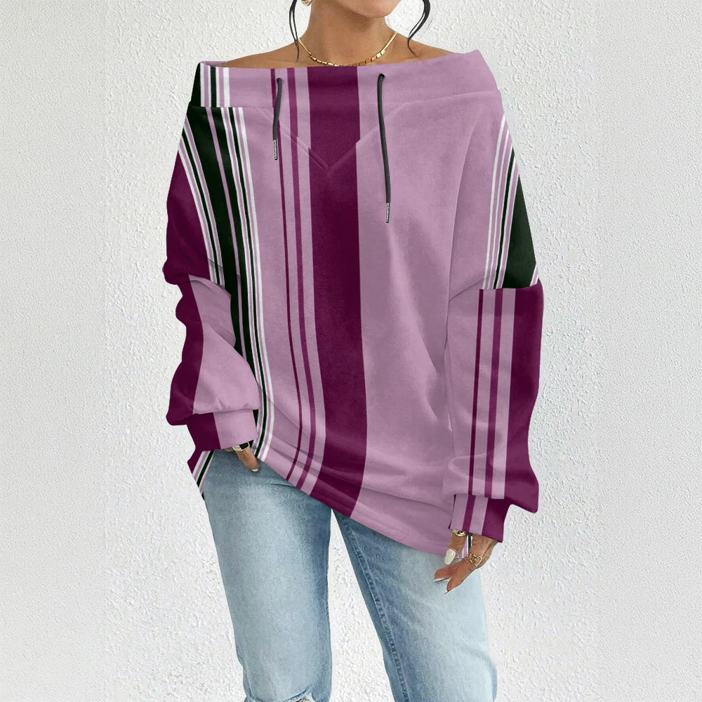 Fashion Chic Off-The-Shoulder Striped