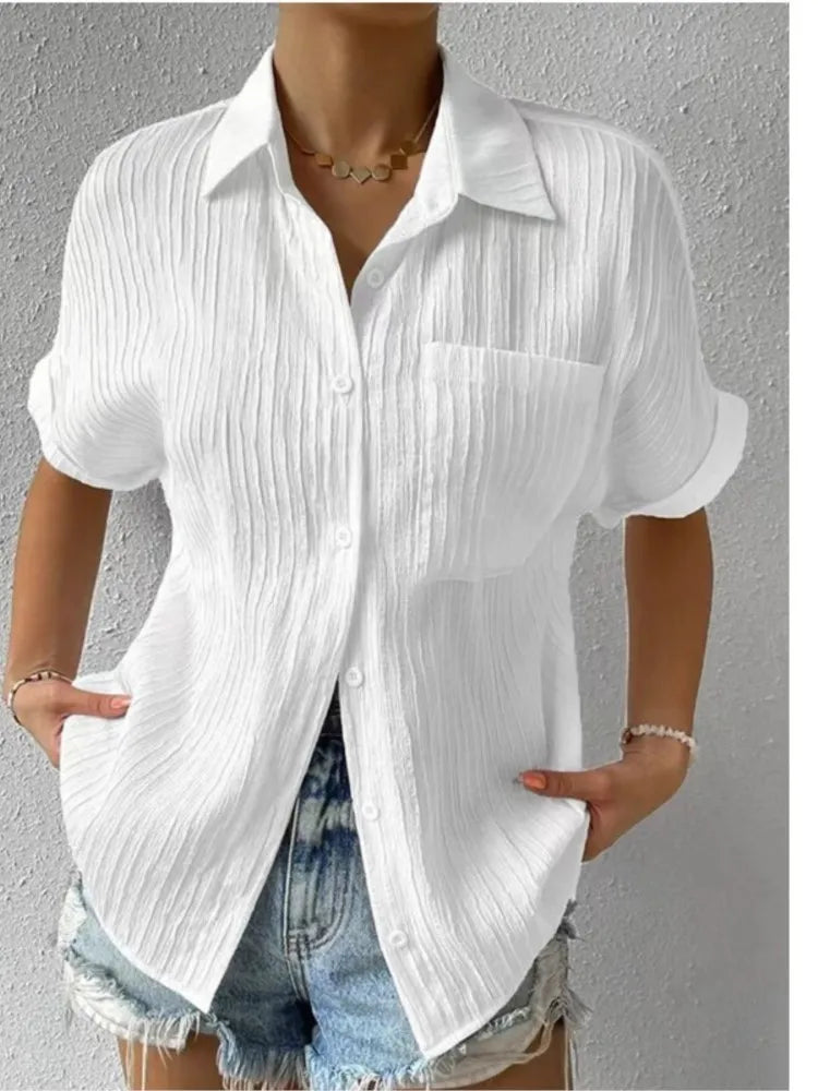 Solid Color Blouse For Women's Summer