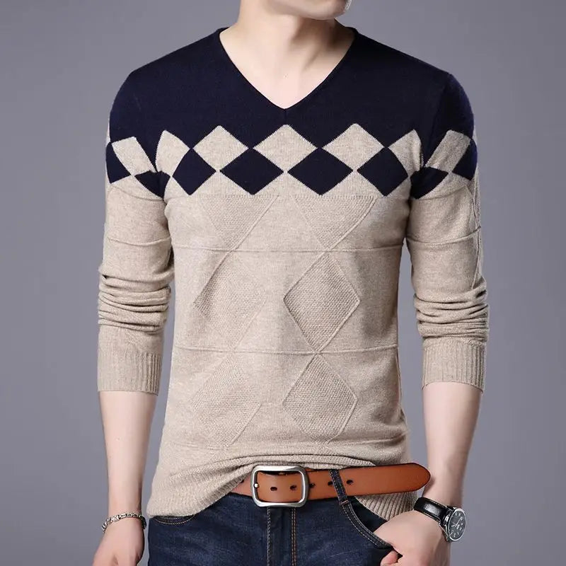 Autumn Winter New Men V-neck Pullover