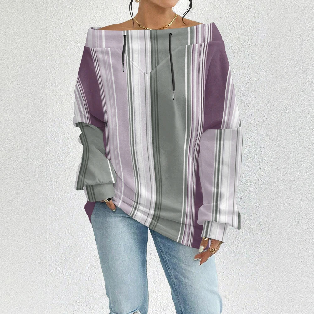 Fashion Chic Off-The-Shoulder Striped