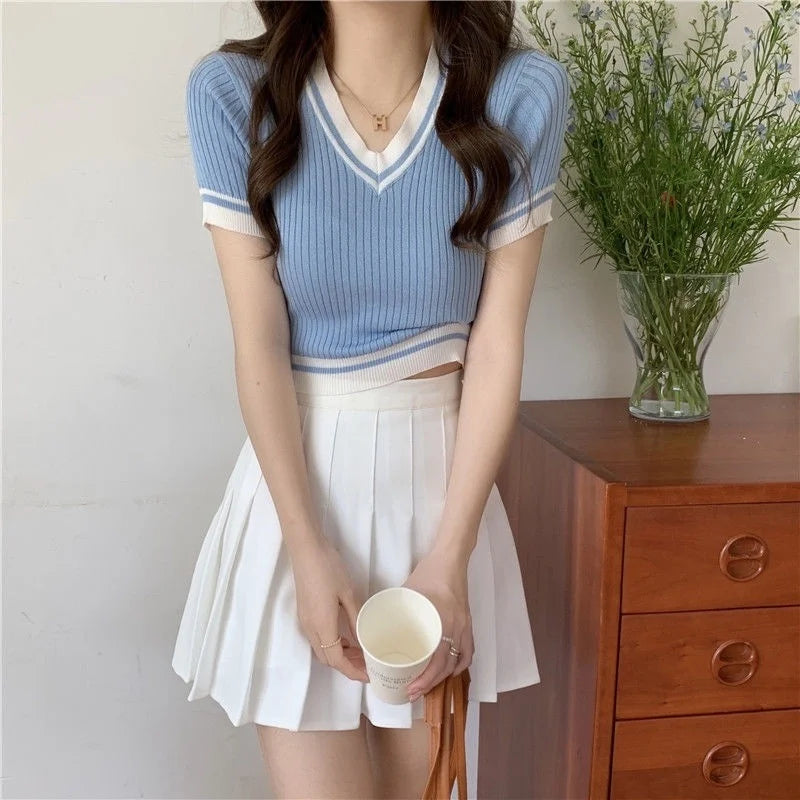 Sexy Versatile V-neck Short Sleeve T-shirt