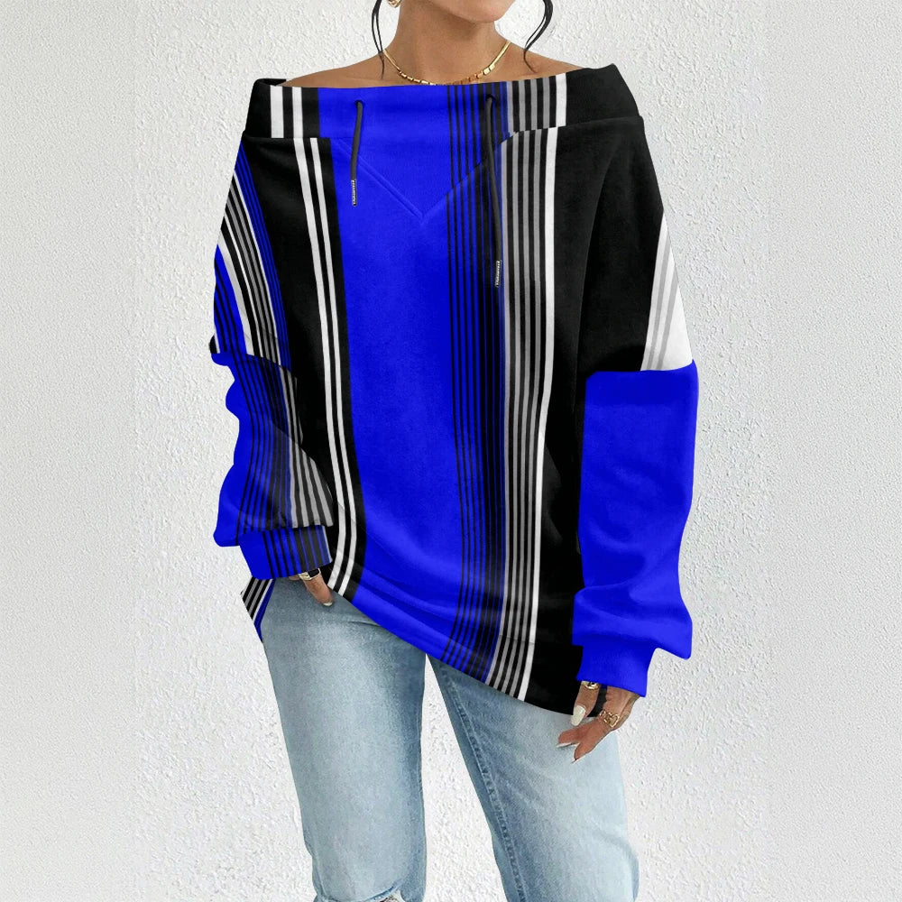 Fashion Chic Off-The-Shoulder Striped