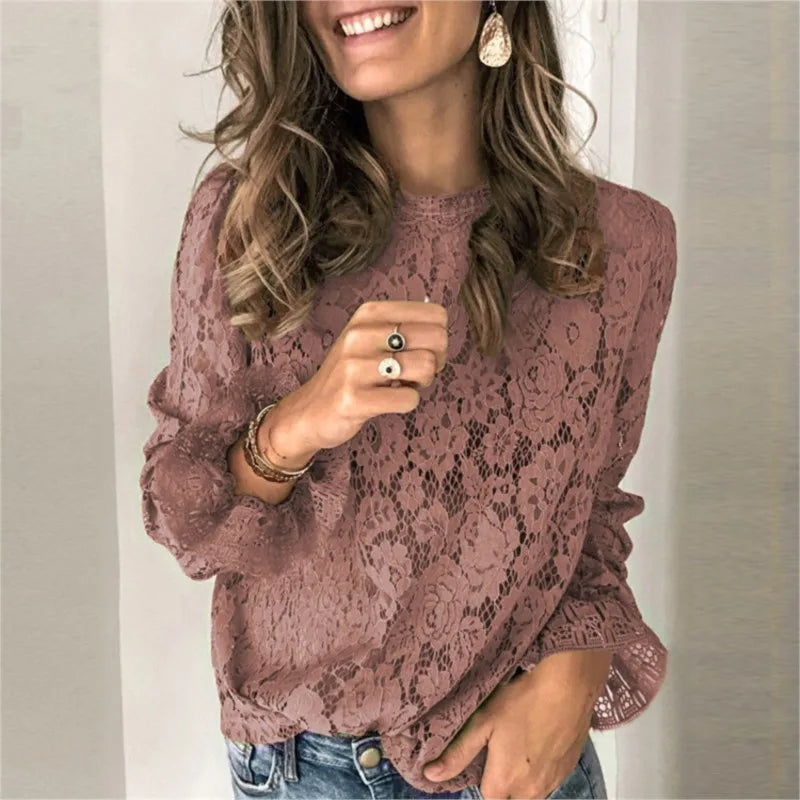 Elegant Blouses Women Fall Solid Color