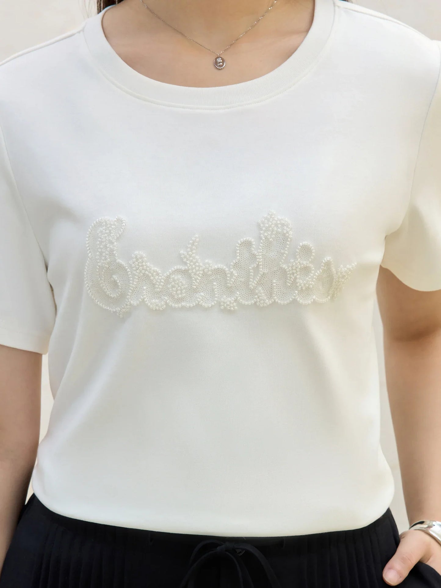 DUSHU Plus Size Minimalist Style Letter