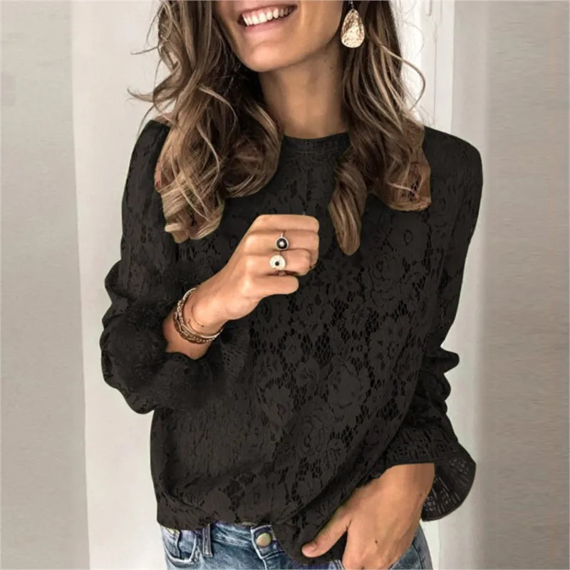 Elegant Blouses Women Fall Solid Color